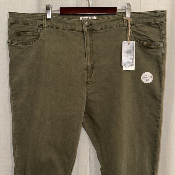 Breakers 24 Camo Olive Moth Army Green Stretch Denim Jeans - Picture 3 of 13